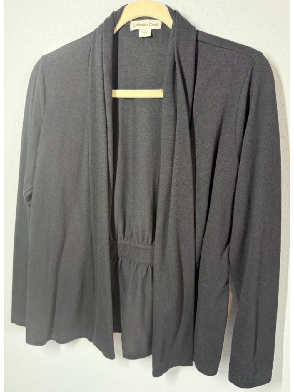 Coldwater Creek‎ Womens Small Black Open Front Cardigan Career Layering Classic